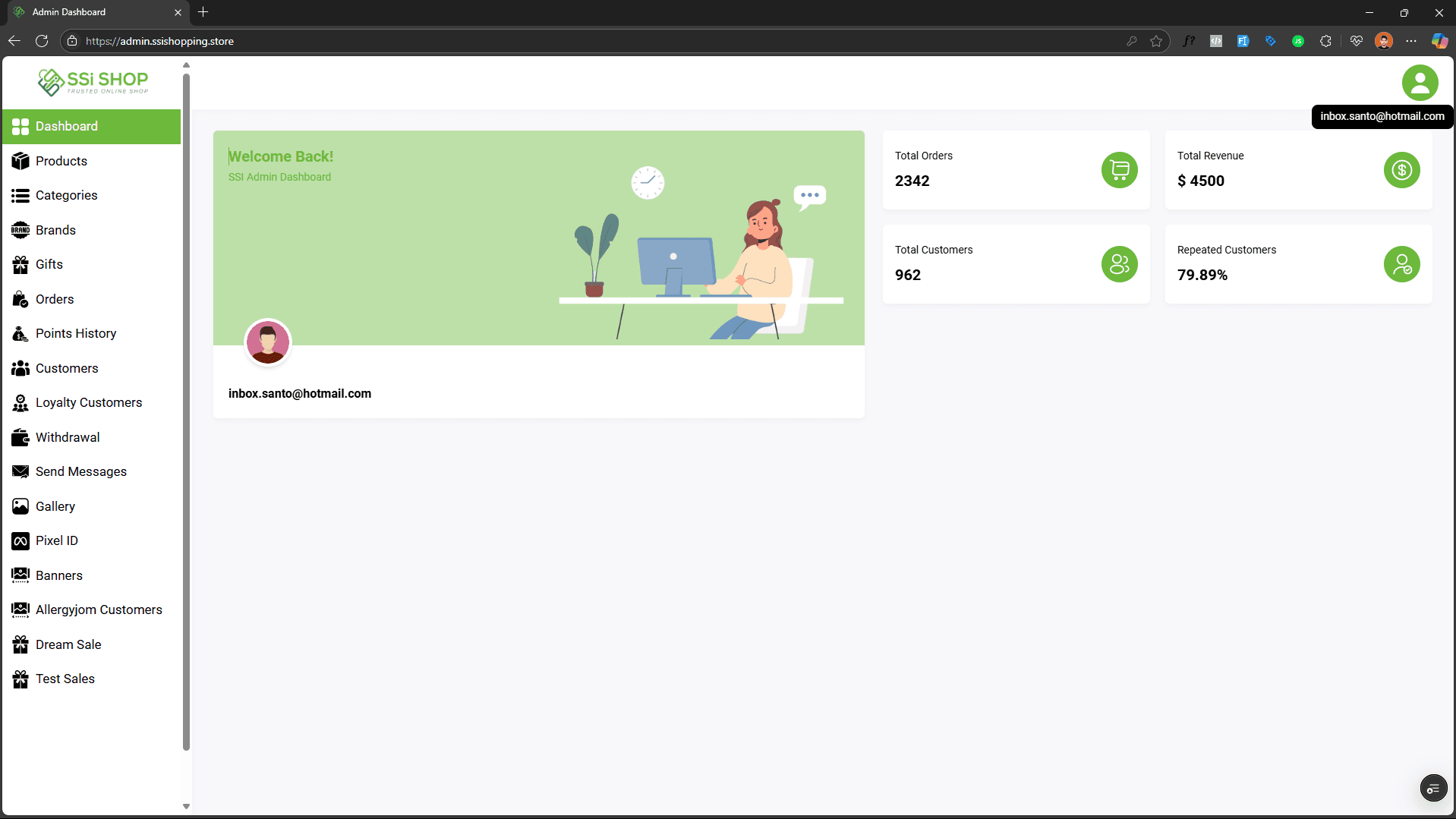 SSI Mart – Admin Dashboard