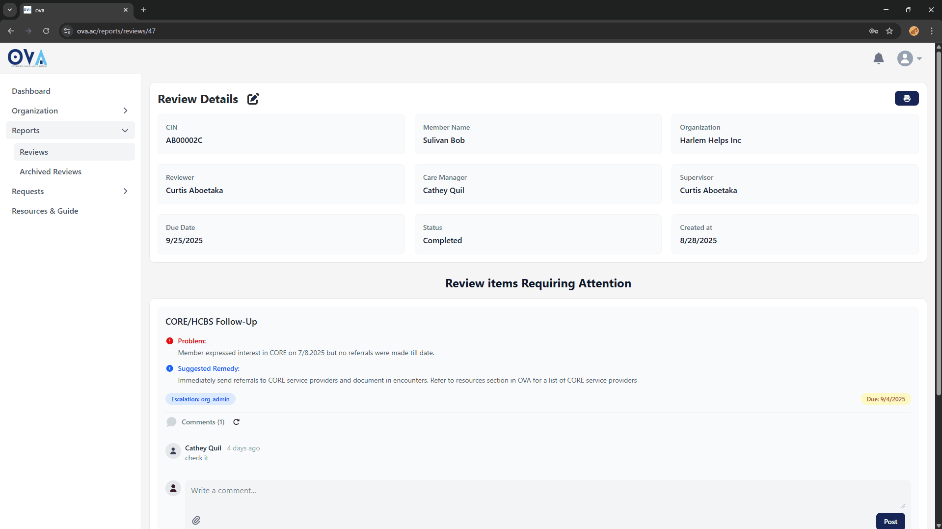OVA -  Oversight Value Audit System
